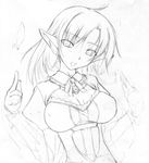  amei_sumeru copyright_request greyscale monochrome pointy_ears sketch solo 