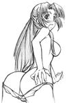  asakura_ryouko greyscale half_updo monochrome panties phares sketch solo suzumiya_haruhi_no_yuuutsu topless underwear 