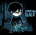  1boy bell belt black_cat black_gloves black_hair black_jacket black_pants cat chibi collar darker_than_black gloves hei jacket knife lowres male male_focus mao mao_(darker_than_black) pants red_eyes solo standing text weapon wire 