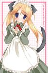  animal_ears blush cat_ears copyright_request nanase_miori smile solo tail waitress 