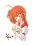  braid bunny long_hair lyrical_nanoha mahou_shoujo_lyrical_nanoha mahou_shoujo_lyrical_nanoha_a's namuru red_hair single_braid smile solo vita 