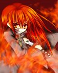  fire long_hair red_eyes red_hair shakugan_no_shana shana solo sword weapon yuizaki_hizumi 