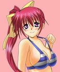  bikini bikini_top comic_party lowres ponytail striped striped_bikini striped_swimsuit swimsuit takase_mizuki 