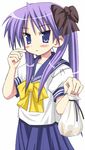  animated animated_gif hiiragi_kagami kiriya_haruhito lucky_star purple_eyes purple_hair ryouou_school_uniform school_uniform serafuku solo tsundere yellow_neckwear 