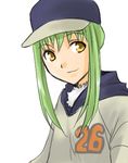  amber baseball_cap darker_than_black female green_hair hat hood hoodie lowres simple_background solo white_background 