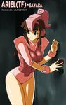  armor brown_hair jilpoong17 leotard mazinger_z pink_leotard red_armor solo transformers wrist_cuffs yumi_sayaka 