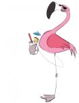  2016 3_toes ambiguous_gender american_flamingo avian beak beverage biped bird bird_feet black_beak cocktail_umbrella cup digital_drawing_(artwork) digital_media_(artwork) dipstick_beak eyewear feathered_wings feathers feral flamingo folded_wings food frown fruit fruit_slice full-length_portrait holding_beverage holding_cup jamminbison long_beak long_legs long_neck on_one_leg pineapple pineapple_slice pink_tail pink_wings portrait prehensile_feet simple_background solo standing straw sunglasses tail_feathers toes toony two_tone_beak webbed_feet white_background white_beak winged_arms wings 