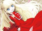  blonde_hair blue_eyes iseki_(kuroshura_no_tabiji) long_hair petals rozen_maiden shinku solo wallpaper 