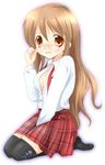  asahina_mikuru glasses kayune_niu open_clothes open_shirt shirt solo suzumiya_haruhi_no_yuuutsu thighhighs 