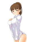  dress_shirt maria-sama_ga_miteru no_pants panties shirt solo toshifumi tsukiyama_minako underwear 