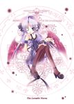  bat_wings capura_lin magic_circle original pantyhose purple_eyes purple_hair solo thighhighs twintails wings 