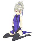  china_dress chinese_clothes darker_than_black dress elbow_gloves gloves no_panties purple_dress solo thighhighs u_(the_unko) yin 