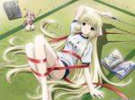  2girls bdsm blonde_hair bloomers bondage bound brown_eyes buruma chii chobits gym_uniform multiple_girls red_ribbon ribbon sumomo sumomo_(chobits) underwear wallpaper 