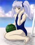  blue_hair hoshino_ruri kidou_senkan_nadesico loli martian_successor_nadesico swimsuit yellow_eyes 