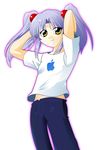  apple_inc. bad_anatomy casual highres hoshino_ruri kidou_senkan_nadesico macintosh midriff non-web_source solo twintails vector_trace 