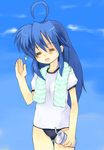  ahoge buruma gym_uniform izumi_konata karamiti lucky_star mole mole_under_eye solo 