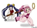  blue_eyes blue_hair chobits kotoko pink_eyes pink_hair sumomo sumomo_(chobits) 