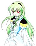  1girl bangs galaxy_angel green_hair highres long_hair red_eyes simple_background solo vanilla vanilla_h white_background 