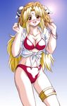  blonde_hair brown_eyes franboise_ranpha galaxy_angel ranpha_franboise swimsuit 