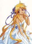  absurdres blonde_hair brown_eyes dress franboise_ranpha galaxy_angel highres ranpha_franboise wedding_dress 