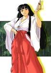  aoyama_motoko black_hair brown_eyes japanese_clothes love_hina miko sword weapon 