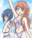  blue_hair brown_eyes brown_hair busou_renkin lowres muto_mahiro mutou_mahiro scar swimsuit tsumura_tokiko yellow_eyes 