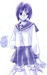  busou_renkin lowres monochrome school_uniform seifuku serafuku sketch tsumura_tokiko valkyrie_skirt 