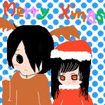  black_hair christmas enma_ai ichimoku_ren jigoku_shoujo lowres red_eyes 