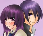  black_hair busou_renkin hayasaka_ouka hayasaka_shusui lowres purple_eyes purple_hair 