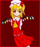  bad_anatomy bad_id bad_pixiv_id blonde_hair flandre_scarlet flat_chest hat side_ponytail solo touhou tsunderella wings 