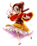  airi_(akairo) axis_powers_hetalia bad_id bad_pixiv_id blush brown_eyes brown_hair child china_(hetalia) chinese_clothes hair_bun hands hanfu solo sword weapon 