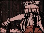  bad_id bad_pixiv_id forest fujiwara_no_mokou monochrome nature solo tog touhou 