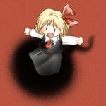  bad_id bad_pixiv_id blonde_hair blush chibi fang lowres mochi_(hjr-t) outstretched_arms ribbon rumia solo spread_arms touhou |_| 