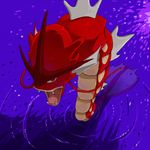  bad_id bad_pixiv_id from_above gen_1_pokemon gyarados mikia_harris nature no_humans ocean open_mouth pokemon pokemon_(creature) red_eyes shiny_pokemon solo water 