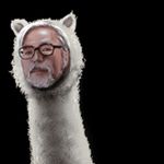  alpaca animated animated_gif avatar_icon beard facial_hair glasses lowres male_focus miyazaki_hayao_(person) original real_life real_life_insert solo ujiga_waita what 