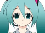  angry animated animated_gif aqua_eyes aqua_hair blinking blush constricted_pupils face hatsune_miku long_hair mameshiba solo squinting surprised twintails upper_body vocaloid 