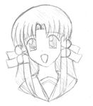  aoba_kozue lowres mahoraba monochrome sketch 