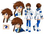  angelic_layer blue_eyes brown_hair school_uniform seifuku serafuku suzuhara_misaki thighhighs 