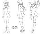  angelic_layer kizaki_tamayo monochrome school_uniform seifuku serafuku sketch thighhighs 