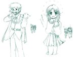  aoba_kozue haibara_yukio johnny_ryuusei kurosaki_sayoko mahoraba matsuba_satsuki midorikawa_chiyuri monochrome school_uniform seifuku serafuku shiratori_ryushi sketch 