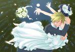  blonde_hair blue_hair busou_renkin dress gouta_nakamura scar tsumura_tokiko wedding_dress 