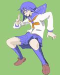  blue_hair busou_renkin lowres scar school_uniform seifuku serafuku tsumura_tokiko 