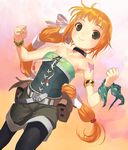  choker corset green_eyes legwear_under_shorts long_hair multi-tied_hair orange_hair pantyhose pantyhose_under_shorts saga saga_frontier_2 shorts solo tattoo uni very_long_hair virginia_knights 