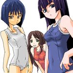  black_hair blue_eyes blue_hair brown_hair busou_renkin green_eyes hayasaka_ouka lowres muto_mahiro mutou_mahiro swimsuit tsumura_tokiko 