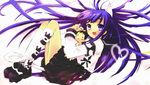  :d :o animal_ears blush_stickers cat_ears cat_tail chibi gothic_lolita hazuki_(tsukuyomi) heart highres itou_noiji kneehighs lolita_fashion long_hair looking_at_viewer miniboy o_o open_mouth purple_eyes purple_hair shoes skirt smile solo tail tsukuyomi_moonphase 