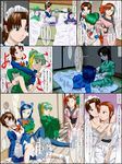  5girls 95-tan 98-tan 98se-tan akinbo_(hyouka_fuyou) comic crossover futaba_channel glasses green_hair homeko maid maid_headdress me-tan medoi multiple_girls nijiura_maids os-tan thighhighs translated xp_home-tan 