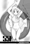  :o adapted_costume arms_behind_head bangs beach beach_umbrella bikini blush braid greyscale hat hips innertube long_hair looking_at_viewer lying mizushima_kai monochrome navel nurse_cap on_back parted_bangs solo swimsuit tankini thigh_gap touhou umbrella very_long_hair yagokoro_eirin 