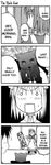  1girl 4koma animal cat comic greyscale hard_translated hisui len len_(cat) long_sleeves monochrome onion_(lemlaml) toono_shiki translated tsukihime 