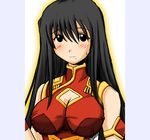  :3 armlet artist_request bangs bare_shoulders black_eyes black_hair blush breasts china_dress chinese_clothes cleavage cleavage_cutout cosplay dress galaxy_angel gem genshiken hair_between_eyes impossible_clothes impossible_dress jewelry large_breasts light_smile long_hair looking_at_viewer mole mole_under_eye mole_under_mouth oono_kanako outline pillarboxed ranpha_franboise ranpha_franboise_(cosplay) red_dress smile solo sweatdrop taut_clothes taut_dress turtleneck 