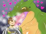  &lt;3 big_breasts blush breasts dragon dragon_quest drakulard female gotobeido huge_breasts larger_female licking male muscular muscular_female overweight overweight_female pukuripo size_difference smaller_male square_enix tongue tongue_out video_games 